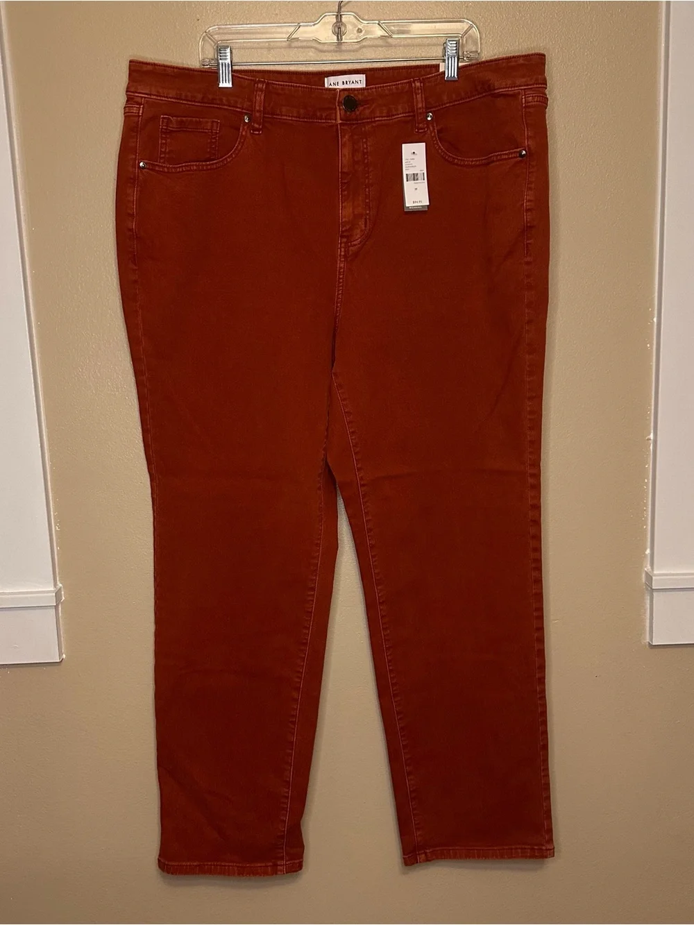 NWT Lane Bryant Signature High-Rise Straight Jeans Burnt Orange